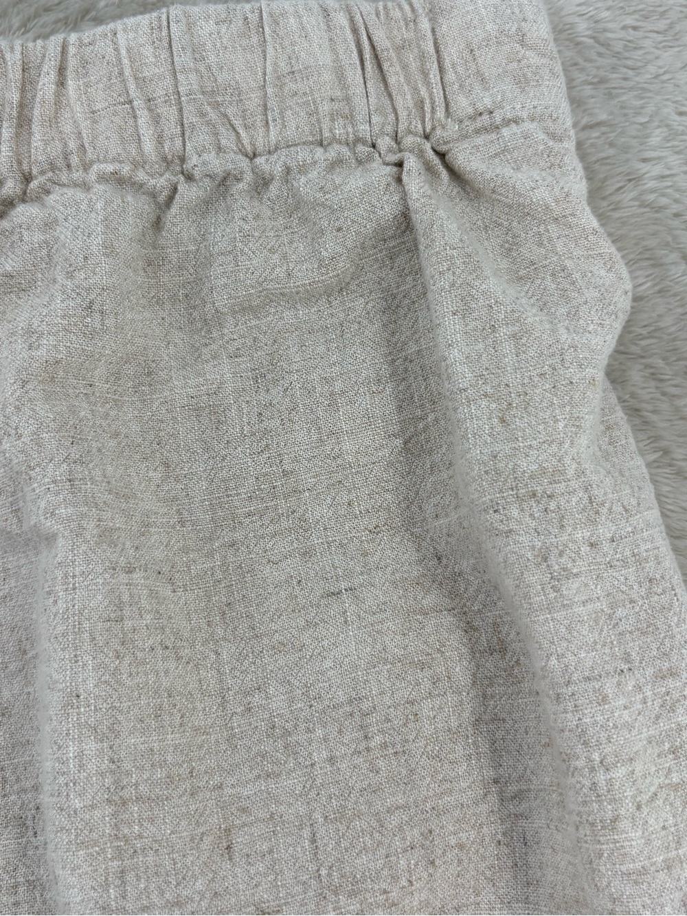 DREW by Anthropologie Connie flax faux wrap wide leg pants, Sand color - Picture 5 of 8